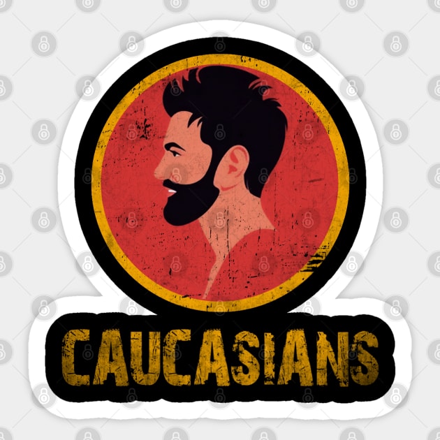 caucasians  distressed Sticker by V for verzet